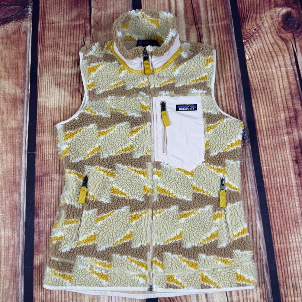 Patagonia Vest Womens XXS Tan Brown Take Root Classic Retro-X Full Zip Pockets